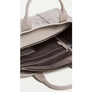 Marc Jacobs Women's The Leather Medium Tote Bag, Cement, Grey, One Size