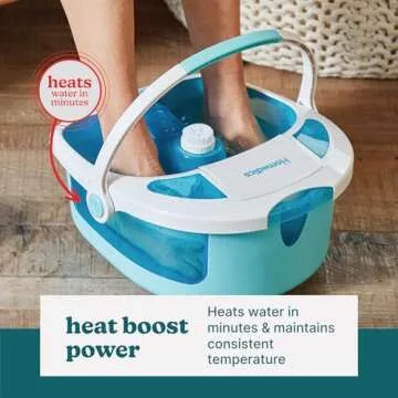HoMedics Shower Bliss Foot Spa, Shower Massage Water Jets, Pedicure Center with 3 Attachments, Toe-Touch Control, FB-625H