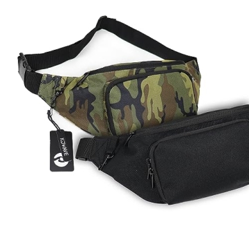 KDWAVE Camo Fanny Pack - Adjustable 4 Pocket Crossbody Bag