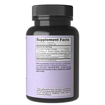 Alaya Naturals - Glucosamine with Chondroitin, MSM - Premium Joint Support Formula, 90 Capsules, All Natural Non-GMO