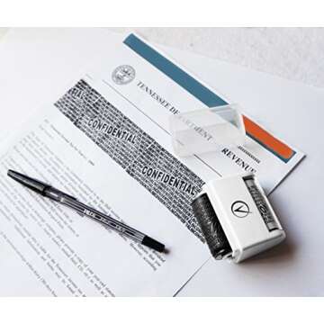 Identity Theft Protection Roller Stamps Wide Kit - Confidential Roller Stamp, Anti Theft, Privacy & ...