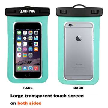 WAPAG Waterproof Bag Case Pouch Fits Swimming Kayaking Boating Skiing IPX8-100Feet (Turquoise)