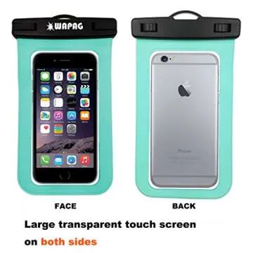 WAPAG Waterproof Bag Case Pouch Fits Swimming Kayaking Boating Skiing IPX8-100Feet (Turquoise)