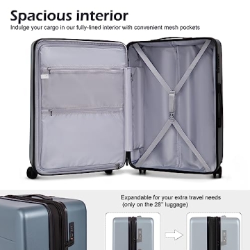 COOLIFE Luggage Suitcase Piece Set Carry On ABS+PC Spinner Trolley with pocket Compartmnet Weekend Bag (Sakura pink, 2-piece Set)