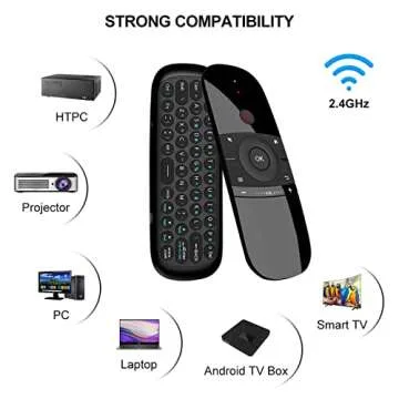 WeChip W1 Universal TV Remote Air Mouse - Wireless 2.4GHz Keyboard for Smart TVs and PCs