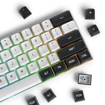 Taeeiancd Keycaps 60 Percent 150 Keys Double Shot PBT Custom Gaming Keycaps CSA Profile for US/ISO Layout 60% 65% 95% Cherry/Gatron MX Switches Mechanical Gaming Keyboards