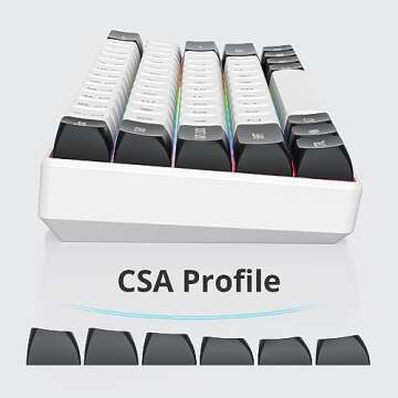 Taeeiancd Keycaps 60 Percent 150 Keys Double Shot PBT Custom Gaming Keycaps CSA Profile for US/ISO Layout 60% 65% 95% Cherry/Gatron MX Switches Mechanical Gaming Keyboards