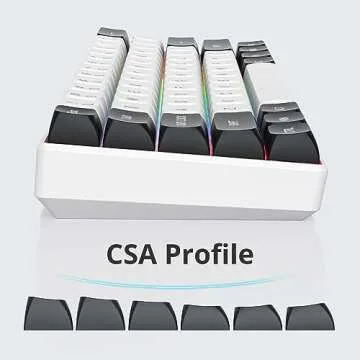 Taeeiancd Keycaps 60 Percent 150 Keys Double Shot PBT Custom Gaming Keycaps CSA Profile for US/ISO Layout 60% 65% 95% Cherry/Gatron MX Switches Mechanical Gaming Keyboards