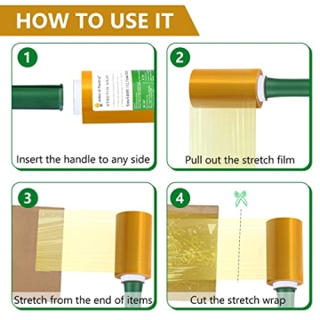 Durable Mini Stretch Wrap Film with Handle in Colorful Options