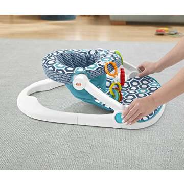 Fisher-Price Portable Baby Chair, Sit-Me-Up Floor Seat with 2 Removable Toys & Washable Seat Pad, Honeycomb