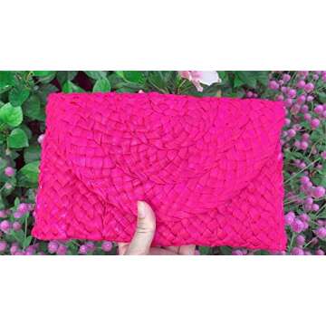 Stylish Handmade Straw Clutch for Women Events and Vacations