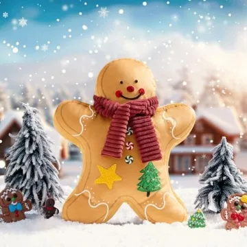 Adorable Ashler Gingerbread Man Pillow for Holidays