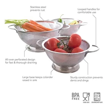 Tovolo Stainless Steel Colander for Efficient Food Prep