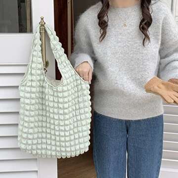 Bubble Hobo Bags for Women Bubble Tote Bag Cloud Shoulder Bag Hobo Bag Casual Purses Satchel Work Bag