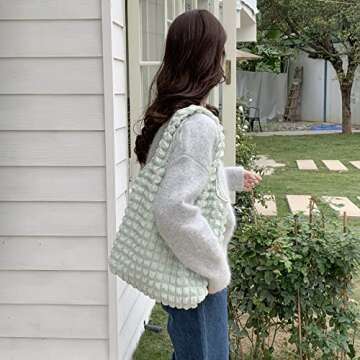 Bubble Hobo Bags for Women Bubble Tote Bag Cloud Shoulder Bag Hobo Bag Casual Purses Satchel Work Bag