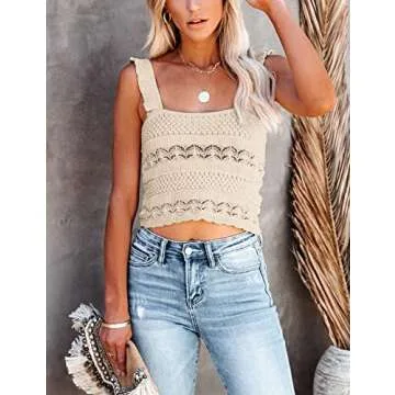 CiCiBird Crochet Top - Stylish Knit Crop Tank for Women