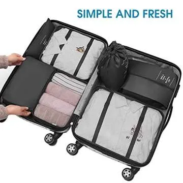 10 PCS Travel Packing Organizers, Luggage Organizers for Suitcase Set, Travel Packing Cubes for Suitcase Lightweight Travel Essential Bag with Large Toiletries Bag for Clothes Shoes