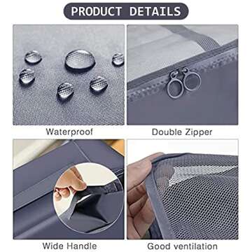 10 PCS Travel Packing Organizers, Luggage Organizers for Suitcase Set, Travel Packing Cubes for Suitcase Lightweight Travel Essential Bag with Large Toiletries Bag for Clothes Shoes