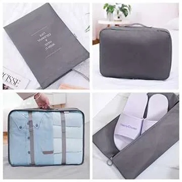 10 PCS Travel Packing Organizers, Luggage Organizers for Suitcase Set, Travel Packing Cubes for Suitcase Lightweight Travel Essential Bag with Large Toiletries Bag for Clothes Shoes