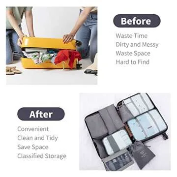10 PCS Travel Packing Organizers, Luggage Organizers for Suitcase Set, Travel Packing Cubes for Suitcase Lightweight Travel Essential Bag with Large Toiletries Bag for Clothes Shoes