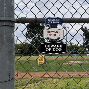 All Quality Fancy Beware of Dog Wall or Door Sign | Durable Material | Home Security Signs | Easy to Install (Black) - Large 1 Pack