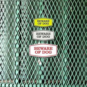 All Quality Fancy Beware of Dog Wall or Door Sign | Durable Material | Home Security Signs | Easy to Install (Black) - Large 1 Pack