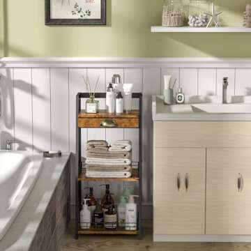 Stylish 3-Tier Bathroom Storage Shelves with Drawer