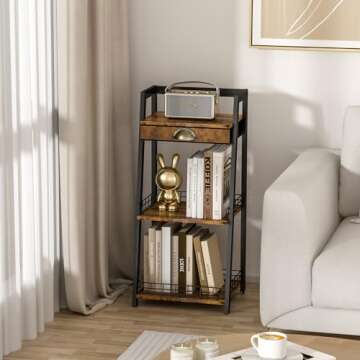 Stylish 3-Tier Bathroom Storage Shelves with Drawer