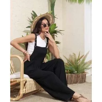Stylish Cotton Linen Wide Leg Jumpsuit for Women