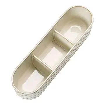 Stoneware Hobnail Window Planter with 3 Sections, Reactive Glaze, White (Each One Will Vary)