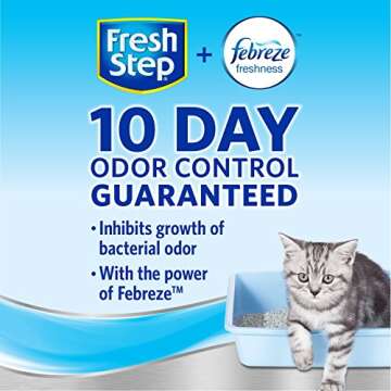Fresh Step Odor Shield Clumping Litter With Febreze Freshness, Continuous Cat Litter Odor Eliminator, 25 lb. Box