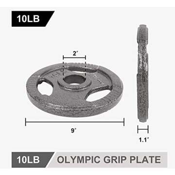 LIONSCOOL 2-Inch Olympic Grip Plate in Pairs or Single (10LB PAIR)
