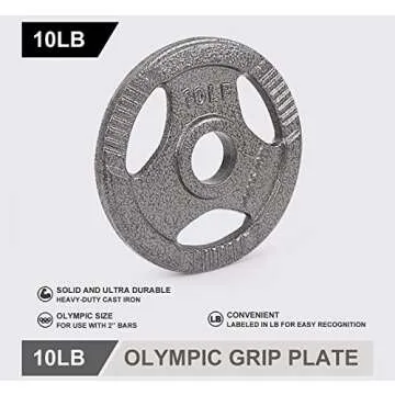 LIONSCOOL 2-Inch Olympic Grip Plate in Pairs or Single (10LB PAIR)