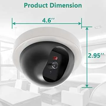 WALI Dummy Fake Security CCTV Dome Camera with Flashing Red LED Light with Security Alert Sticker Decals (SDW-4), 4 Packs, White