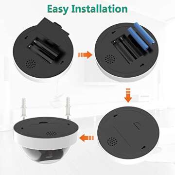 WALI Dummy Fake Security CCTV Dome Camera with Flashing Red LED Light with Security Alert Sticker Decals (SDW-4), 4 Packs, White