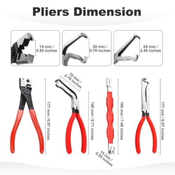 Okumoe 4Pcs Electrical Disconnect Pliers - Ultimate Tool for Vehicle Maintenance