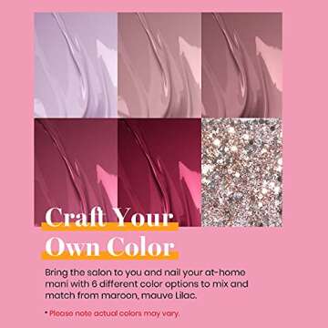 Beetles Gel Nail Polish - 6 Colors Lilac Glitter Maroon Purple Red Mauve Gel Polish Set Soak Off Uv LED Nail Art Manicure Salon DIY at Home Gifts for Women