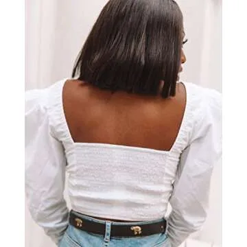 The Drop Women's White Puff Long Sleeve Top by @thepatriciabright