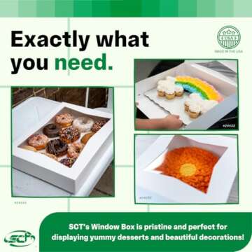 High-Quality SCT White Window Bakery Boxes with Flip Top - 200/Carton