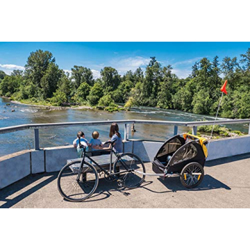 BURLEY Bee 2-Seat Kids Bike Trailer Lightweight Durable Yellow