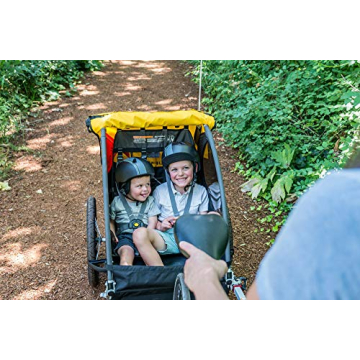 BURLEY Bee 2-Seat Kids Bike Trailer Lightweight Durable Yellow