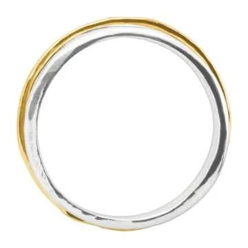 Silpada 'Float on' Fidget Spinner Ring in Sterling Silver with 14K Yellow Gold-Plating, Size 9, Size 9