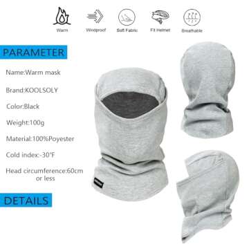 KOOLSOLY Ski Mask Balaclava Full Face Winter Warmth