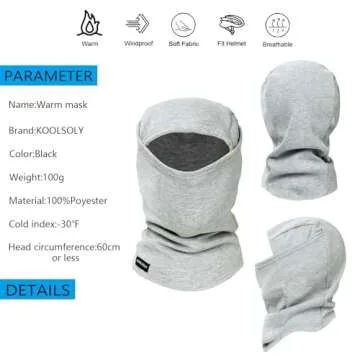 KOOLSOLY Ski Mask Balaclava Full Face Winter Warmth