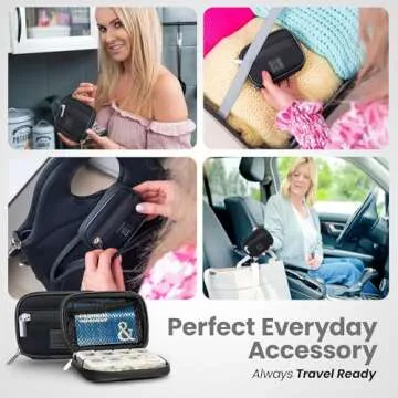 Made Easy Kit Pill Case - Weekly Medicine Organizer with Removable Seven-Day Vitamin & Supplement Box - Premium Neoprene for Travel Purse Accessory (Black)