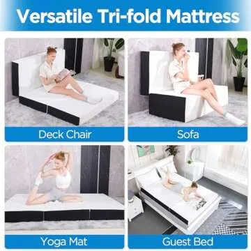 Roxzo 6" Memory Foam Folding Mattress - Perfect for Guests