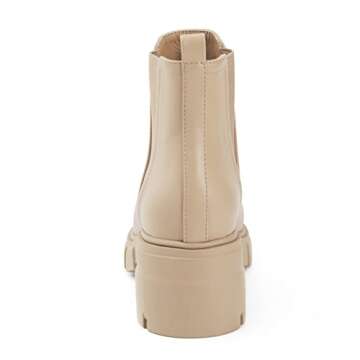REDTOP Women's Chelsea Boots Elastic Chunky Block Heel Platform Lug Sole Ankle Booties