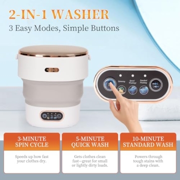 Portable 16L Washing Machine with 3 Cleaning Modes