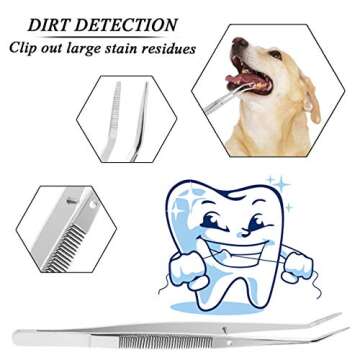 TANTAI_CARE Dog Dental Care Scraper and Tweezers Set - 2 Pack Upgrade Pet Tartar Remover with Different Angles Double Head, Stainless Steel Teeth Cleaning Tools for Dogs/Cats