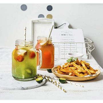 Hiware 200-Pack Pink/Gold Party Paper Straws